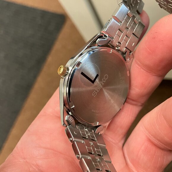 Seiko Two Tone Stainless Steel Watch With Day And Date SUR432 - Picture 5 of 5